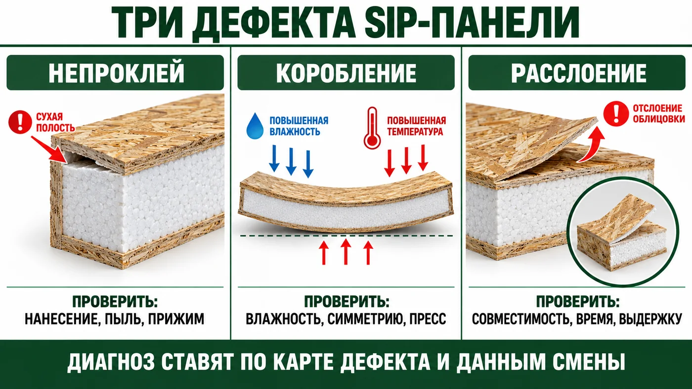 Диагностика непроклея, коробления и расслоения SIP-панелей